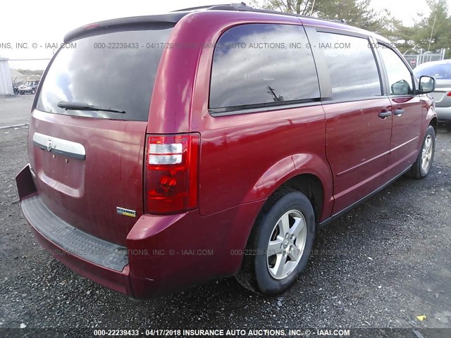 1D8HN44H88B100229 - 2008 DODGE GRAND CARAVAN SE RED photo 4