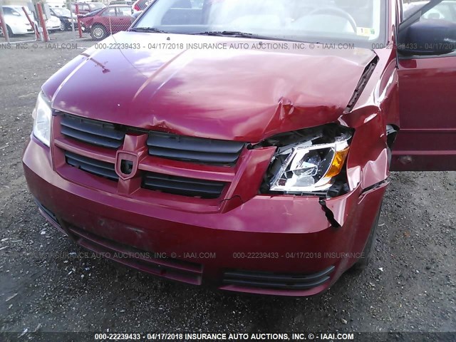 1D8HN44H88B100229 - 2008 DODGE GRAND CARAVAN SE RED photo 6