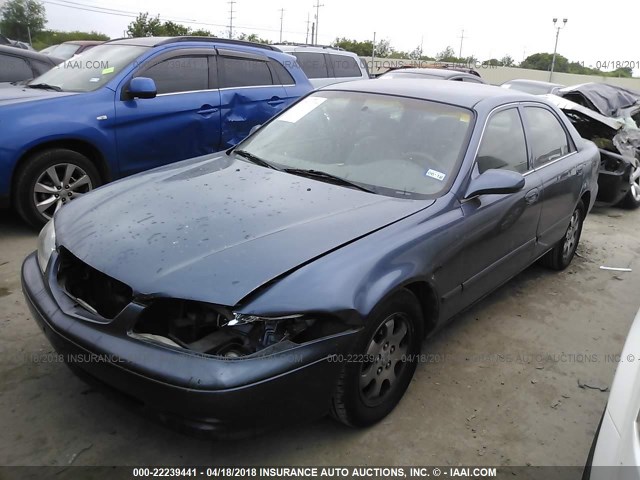 1YVGF22C425297659 - 2002 MAZDA 626 LX BLUE photo 2