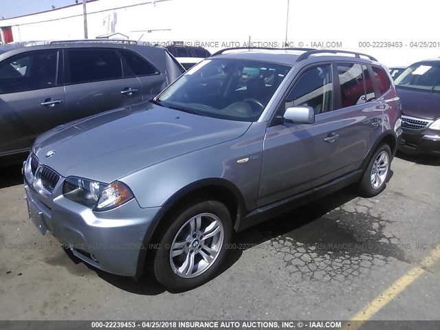 WBXPA93436WG90966 - 2006 BMW X3 3.0I GRAY photo 2