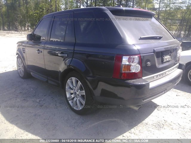 SALSH23428A153568 - 2008 LAND ROVER RANGE ROVER SPORT SUPERCHARGED BLACK photo 3