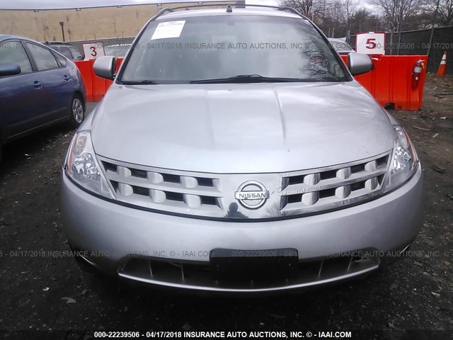 JN8AZ08T35W314677 - 2005 NISSAN MURANO SL/SE/S SILVER photo 6