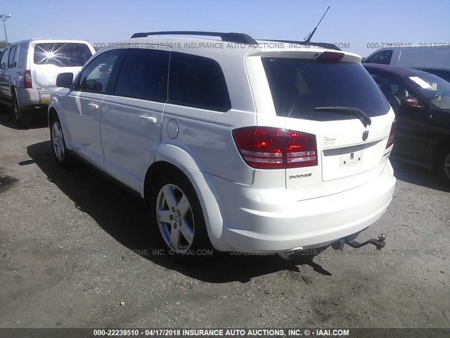 3D4PG5FV8AT166283 - 2010 DODGE JOURNEY SXT WHITE photo 3