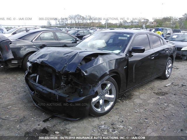 2B3CL5CT1BH504452 - 2011 DODGE CHARGER R/T BLACK photo 2