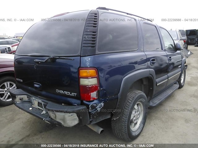 1GNEC13Z63R287817 - 2003 CHEVROLET TAHOE C1500 BLUE photo 4