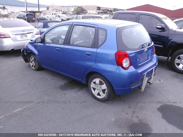 KL1TD66E49B627364 - 2009 CHEVROLET AVEO LS/LT BLUE photo 3