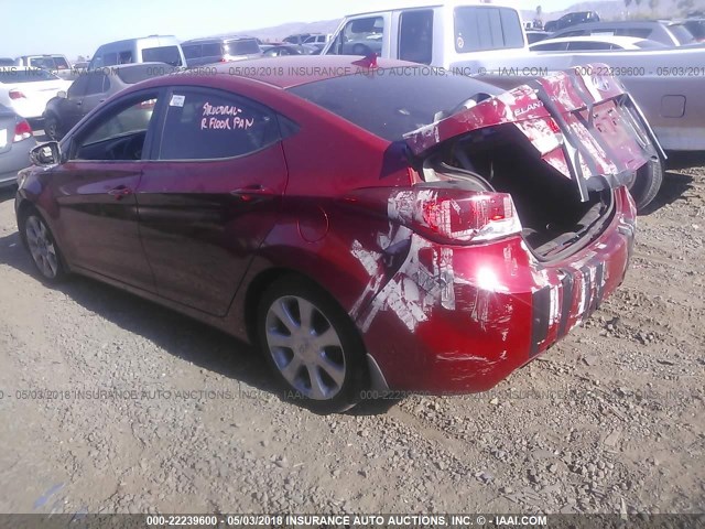 KMHDH4AE2DU972415 - 2013 HYUNDAI ELANTRA GLS/LIMITED RED photo 3