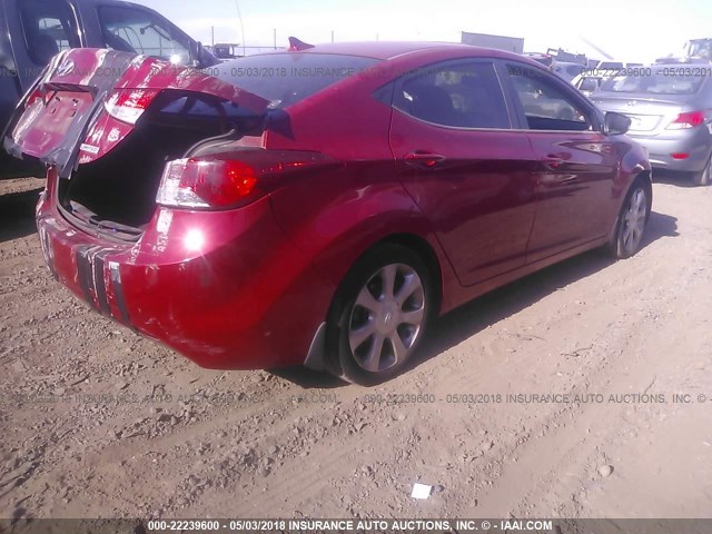 KMHDH4AE2DU972415 - 2013 HYUNDAI ELANTRA GLS/LIMITED RED photo 4