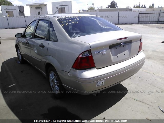 1FAFP34N67W123764 - 2007 FORD FOCUS ZX4/S/SE/SES 金色 照片 3