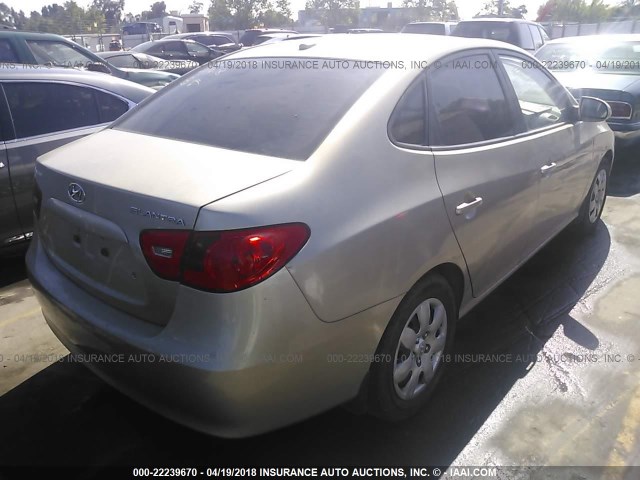 KMHDU46D08U278940 - 2008 HYUNDAI ELANTRA GLS/SE/LIMITED GOLD photo 4