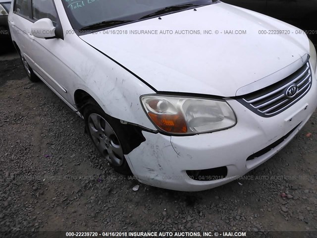 KNAFE122785508218 - 2008 KIA SPECTRA EX/LX/SX WHITE photo 6