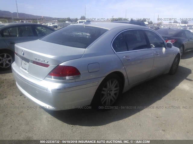 WBAGN63403DS43349 - 2003 BMW 745 LI SILVER photo 4