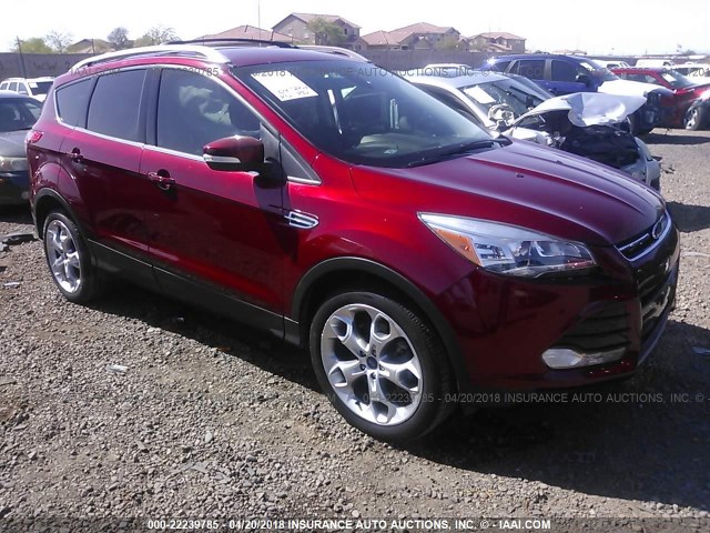 1FMCU0J94DUD85510 - 2013 FORD ESCAPE TITANIUM RED photo 1