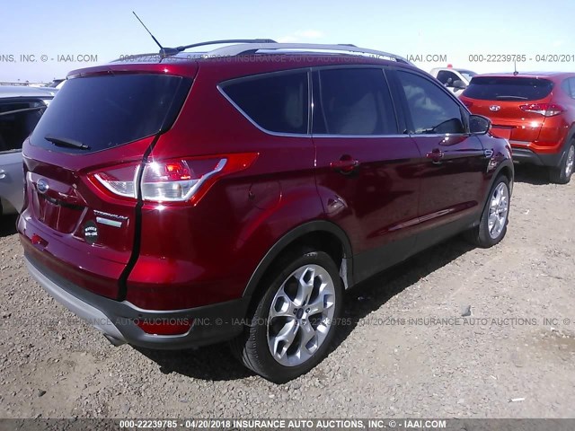 1FMCU0J94DUD85510 - 2013 FORD ESCAPE TITANIUM RED photo 4