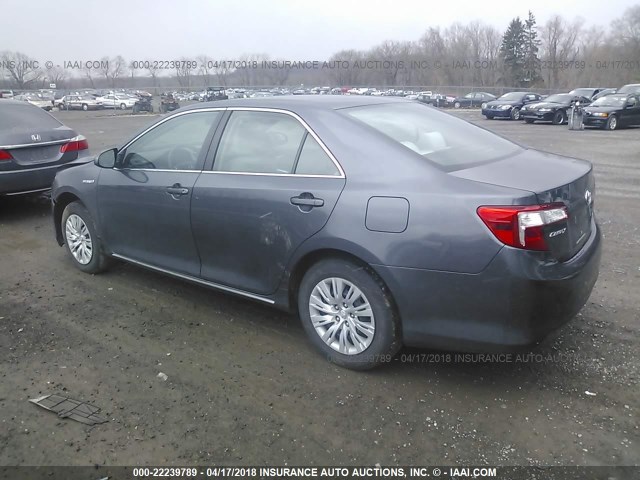 4T1BD1FK0CU059845 - 2012 TOYOTA CAMRY HYBRID/LE/XLE 灰色 照片 3