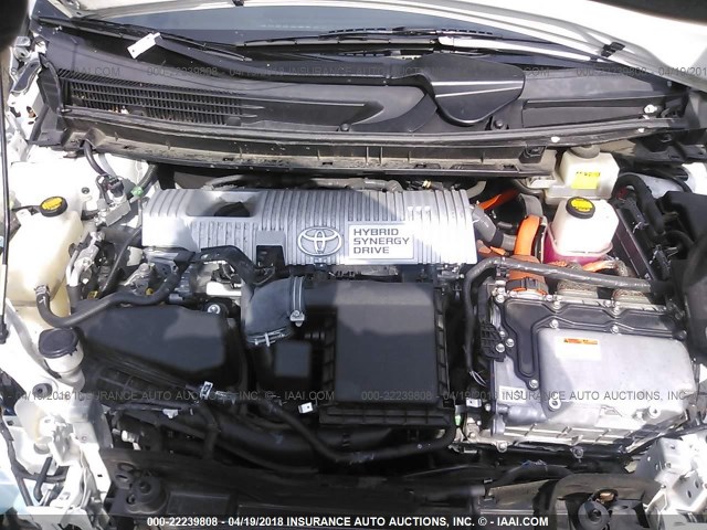 JTDKN3DU8C5418824 - 2012 TOYOTA PRIUS WHITE photo 10