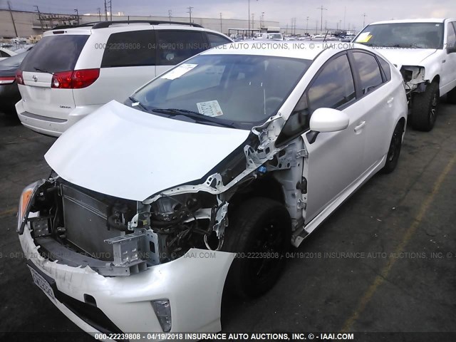 JTDKN3DU8C5418824 - 2012 TOYOTA PRIUS WHITE photo 2