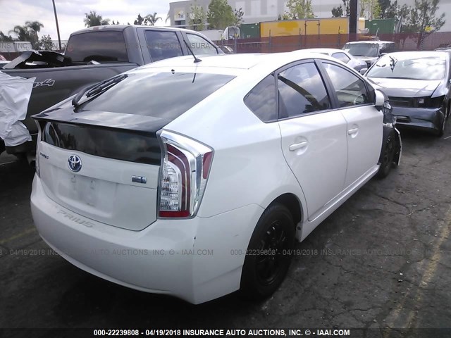 JTDKN3DU8C5418824 - 2012 TOYOTA PRIUS WHITE photo 4