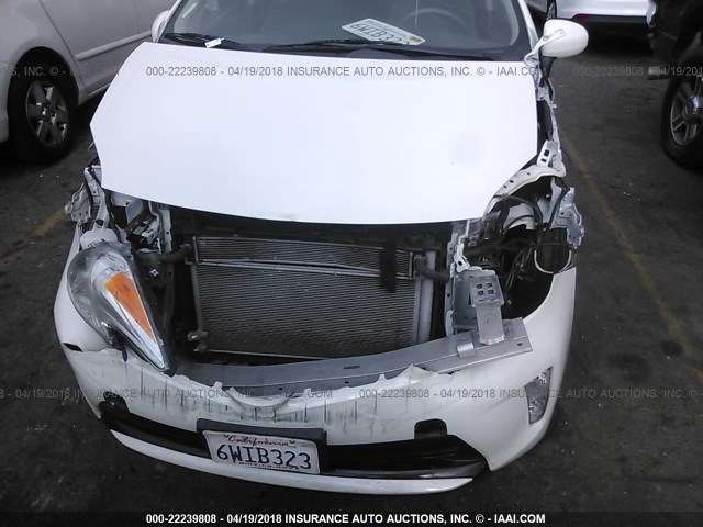 JTDKN3DU8C5418824 - 2012 TOYOTA PRIUS WHITE photo 6