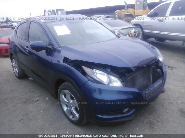 3CZRU6H76GM709484 - 2016 HONDA HR-V EXL BLUE photo 1