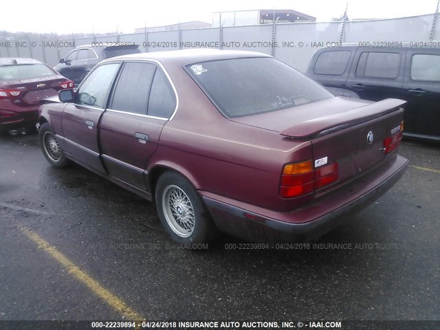 WBAHD6311NBJ75039 - 1992 BMW 525 I AUTOMATIC MAROON photo 3