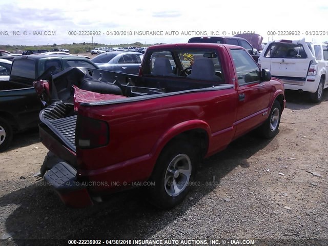 1GCCS1455Y8203627 - 2000 CHEVROLET S TRUCK S10 RED photo 4