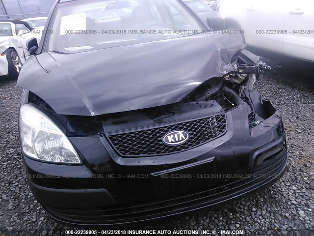 KNADE123866162784 - 2006 KIA RIO BLACK photo 6