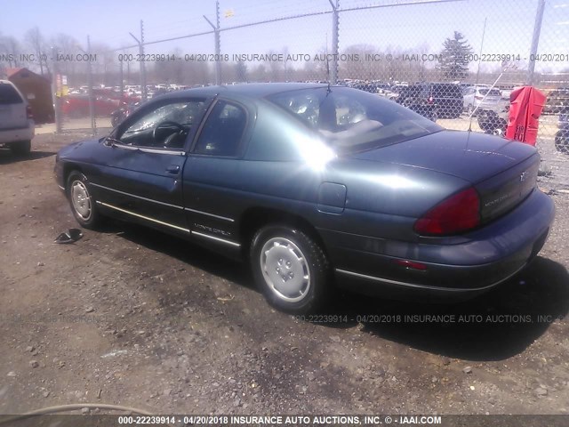 2G1WW12M6S9277672 - 1995 CHEVROLET MONTE CARLO LS ლურჯი ფოტო 3