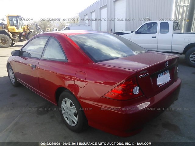 1HGEM21335L028641 - 2005 HONDA CIVIC DX VP RED photo 3