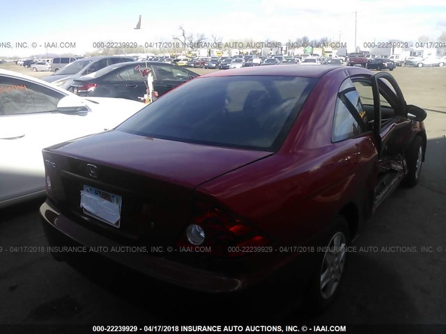 1HGEM21335L028641 - 2005 HONDA CIVIC DX VP RED photo 4