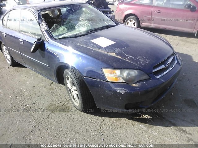 4S3BL616657222322 - 2005 SUBARU LEGACY 2.5I BLUE photo 6