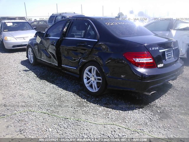 WDDGF4HB1CR192416 - 2012 MERCEDES-BENZ C 250 BLACK photo 3