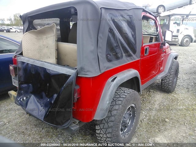 1J4FY19S7XP448339 - 1999 JEEP WRANGLER / TJ SPORT RED photo 4