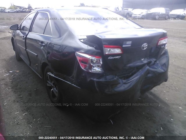 4T4BF1FK3CR257092 - 2012 TOYOTA CAMRY SE/LE/XLE BLACK photo 3