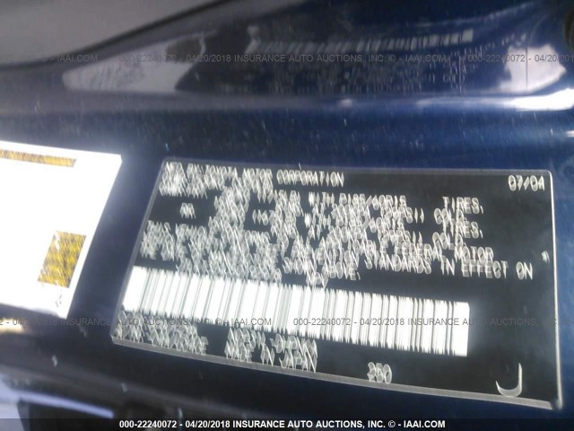 JTLKT324350192978 - 2005 TOYOTA SCION XB BLUE photo 9