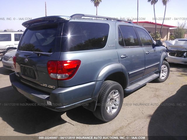 5TDBT48AX5S256753 - 2005 TOYOTA SEQUOIA LIMITED BLUE photo 4