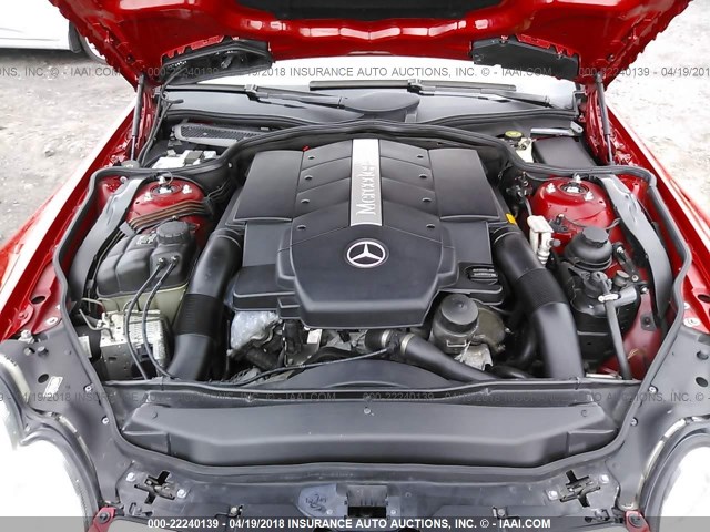 WDBSK75F24F066298 - 2004 MERCEDES-BENZ SL 500 RED photo 10