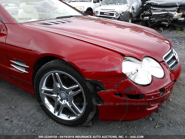 WDBSK75F24F066298 - 2004 MERCEDES-BENZ SL 500 RED photo 6