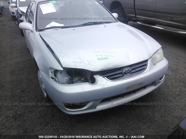 2T1BR12E61C419345 - 2001 TOYOTA COROLLA CE/LE/S SILVER photo 6