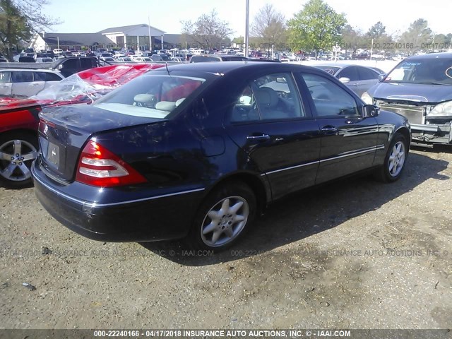 WDBRF64J31F052120 - 2001 MERCEDES-BENZ C 320 Dark Blue photo 4