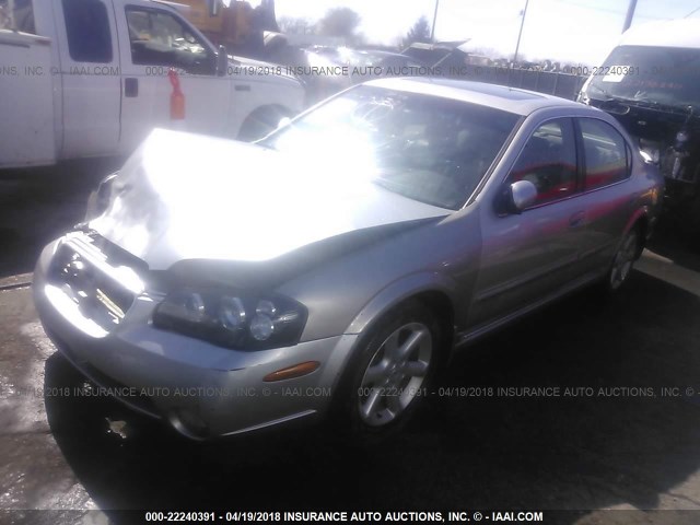 JN1DA31A93T415640 - 2003 NISSAN MAXIMA GLE/SE SILVER photo 2