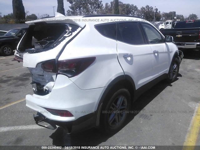 5NMZU3LB1HH022191 - 2017 HYUNDAI SANTA FE SPORT  WHITE photo 4