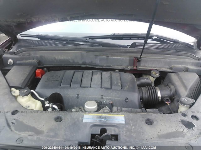 1GKLRMED3AJ264593 - 2010 GMC ACADIA SLT-1 Czerwony zdjęcie 10