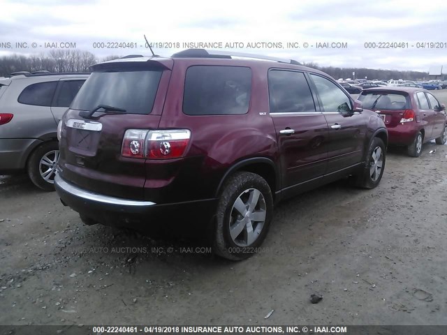 1GKLRMED3AJ264593 - 2010 GMC ACADIA SLT-1 Czerwony zdjęcie 4