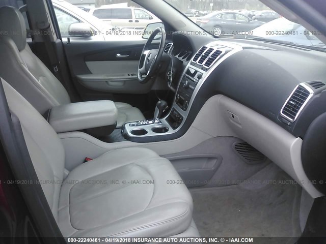 1GKLRMED3AJ264593 - 2010 GMC ACADIA SLT-1 Czerwony zdjęcie 5