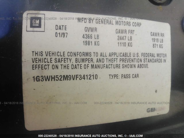 1G3WH52M9VF341210 - 1997 OLDSMOBILE CUTLASS SUPREME SL 黑色 照片 9