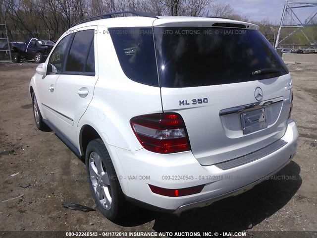 4JGBB86E79A492002 - 2009 MERCEDES-BENZ ML 350 WHITE photo 3