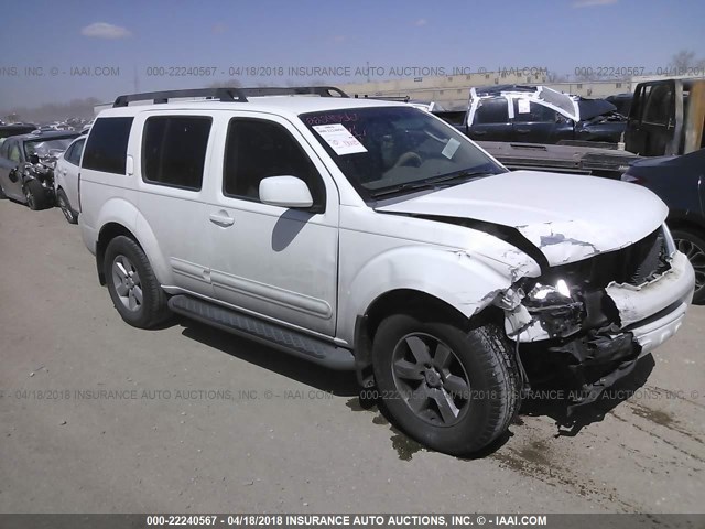 5N1AR18U28C639865 - 2008 NISSAN PATHFINDER S/LE/SE WHITE photo 1