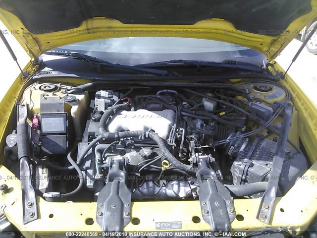 2G1WW12E329328862 - 2002 CHEVROLET MONTE CARLO LS YELLOW photo 10