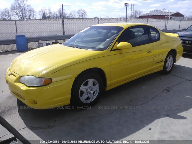 2G1WW12E329328862 - 2002 CHEVROLET MONTE CARLO LS ყვითელი ფოტო 2